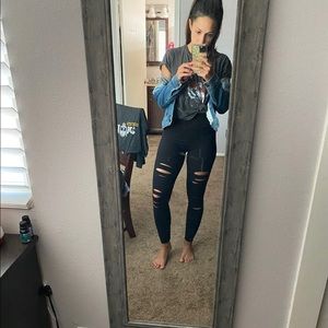 Black Lounge Leggings with Slits